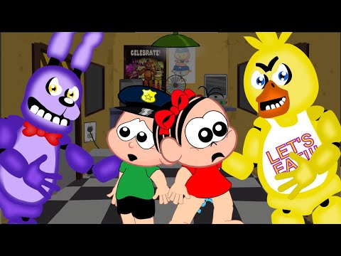 Mônica e Cebolinha em Five Nights at Freddy's   FNAF Noite 1   Desenho Animado