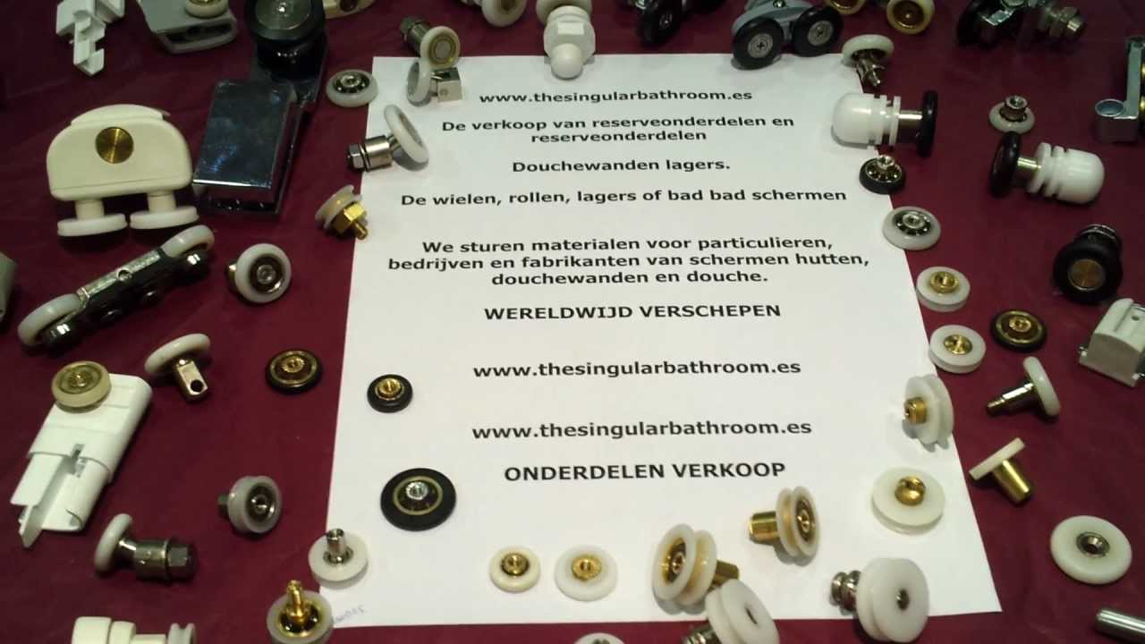 delen van douchecabines en bad, stralen, lagers, wielen,lagers,