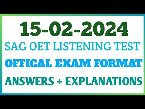 OET LISTENING EXAM ORIENTED TASK 07 | OET LISTENING TEST | SAG OET LISTENING