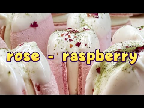Macarons ROSE-Raspberry / Decoration#Macarons Rose Rasberry
