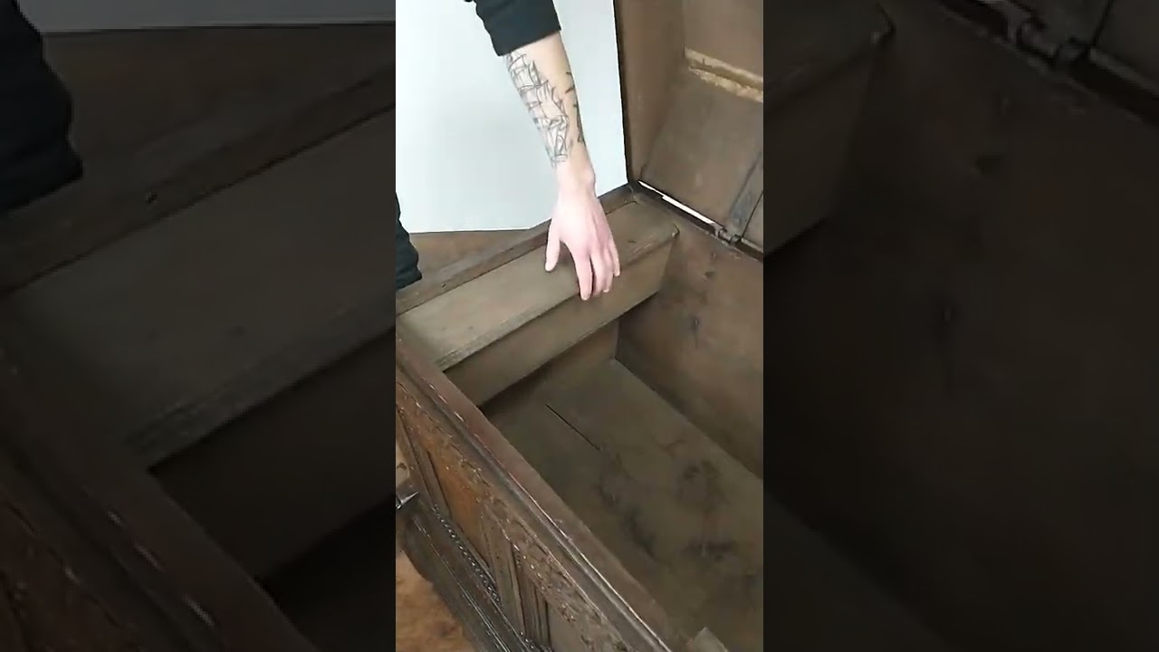 Antique Treasure Chest with a Secret Compartment, Dated 1749  #medieval #vikings #history #wood