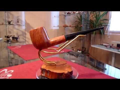 Pipa in radica e corno billiard freehand - www.paronellipipe.it