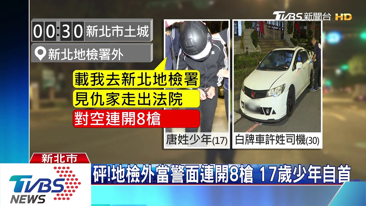 砰!地檢外當警面連開8槍 17歲少年自首