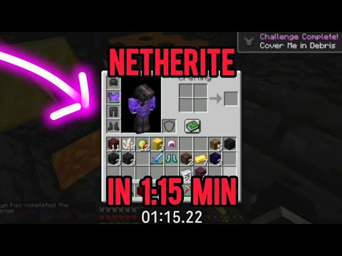 FULL netherite armour SPEEDRUN! (1:15) Ukraine record