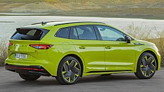 New 2023 Skoda ENYAQ RS iV - Mamba Green - Electric Sound, Trail Driving, Exterior & Interior