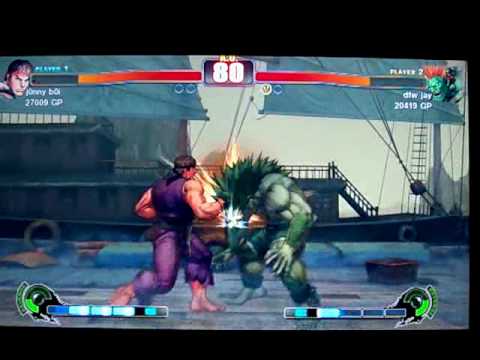 j0nny b0i (Ryu) VS dfw jay (Blanka) XBL SF4 G1 Championship