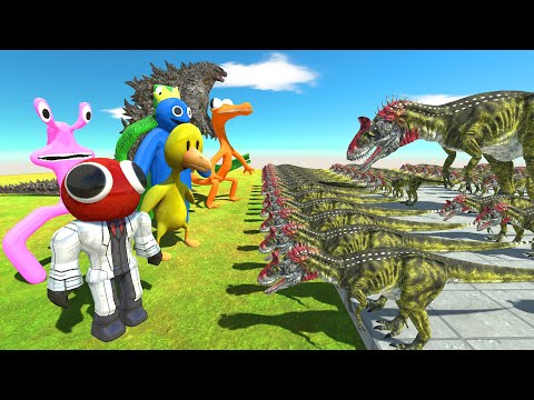 [ Cryolophosaurus Challenge ] Rainbow Friends VS Godzilla 2021 - Animal Revolt Battle Simulator