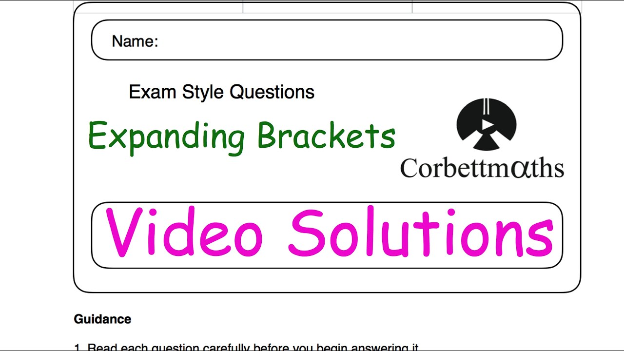 Expanding Brackets Answers - Corbettmaths