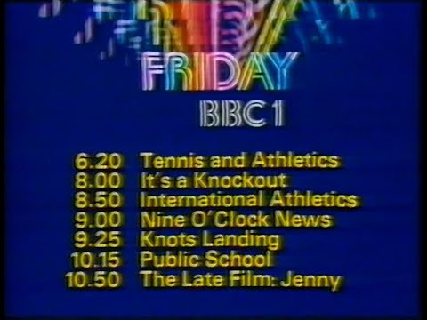Friday 26th June 1981 BBC1 - Nationwide - It's A Knockout - Knots Landing - Wimbledon - Tennis