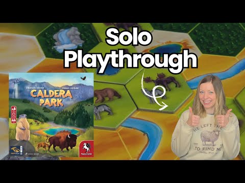 Solo Caldera Park Board Game Playthrough | @pegasusspiele | Relazing Solo Board Game Puzzle
