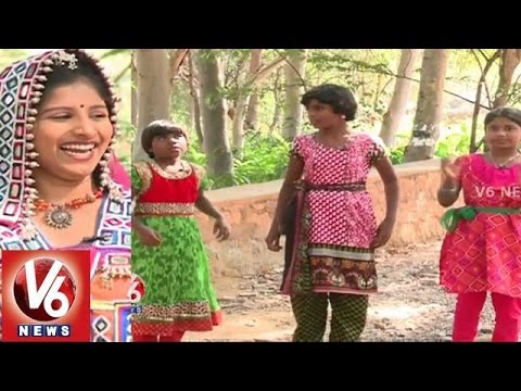 Janapadam With Child Folk Singers "Likhitha" || " Rishitha"|| Akshitha || V6 News