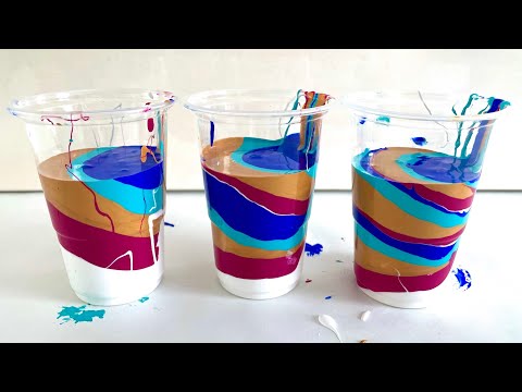 How does layering the cup influence a STRAIGHT POUR? SURPRISING results, acrylic pour, fluid art