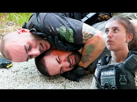 My daughter throws her first flashbang.