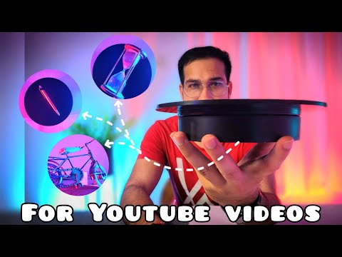 360 Degree Rotating Display Stand, Electric Motorized Turntable with USB Cable, Plastic Glass Rotating Stand for Photography, Jewelry Watch Cake Showcase (White) video review thumbnail