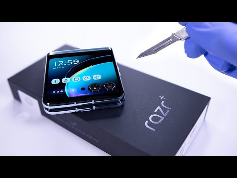 Motorola Razr Plus Folding Phone Unboxing - ASMR