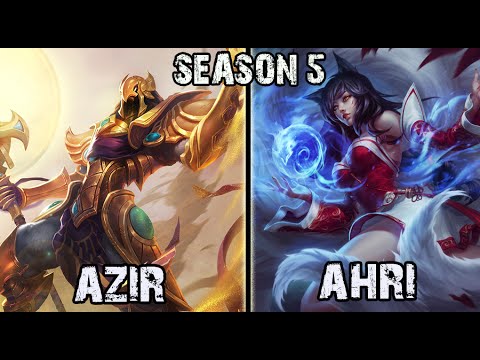 SKT T1 Faker Azir vs Ahri MID Ranked Challenger Korea