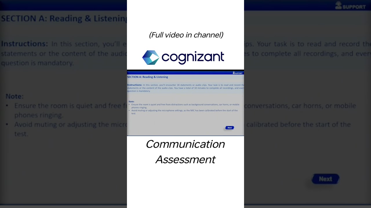 Cognizant communication assessment 2025 | Cognizant GenC GenC next GenC pro