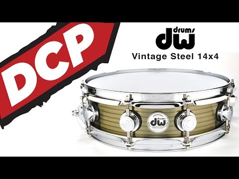 DW Collectors Steel Snare Drum 14x4 Vintage Ribbed Brass - Video Demo