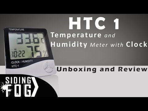 Unboxing and review of htc1 temp and humidity meter with clo...