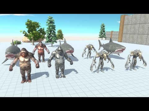 3 GORO WITH MEGALODON & SCOURGE VS 3X FACTION - Animal Revolt Battle Simulator