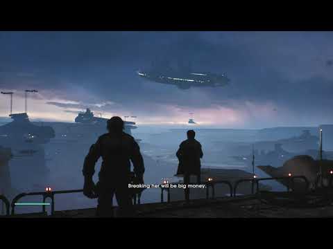Jedi sees Lucrehulk Seperatist Massive Ship Cutscene Fallen Order 1080p HD