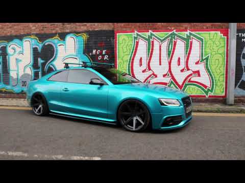 Gloss atomic teal wrapped Audi A5 on Rohana RC7