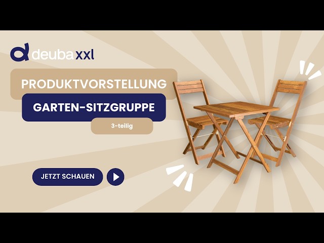 Vidéo teaser pour CASARIA® Garten-Sitzgruppe 3-tlg Akazienholz klappbar