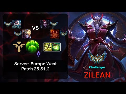 Zilean Support + Ezreal vs Elise + Taliyah - EUW Challenger - Patch 25.S1.2