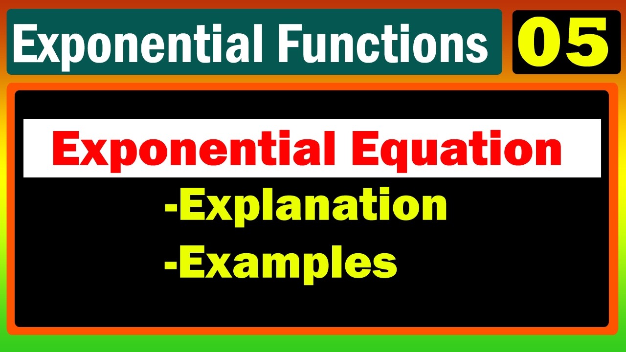 Exponential Functions | Lecture 05 | Exponential Equations with Examples |በአማርኛ
