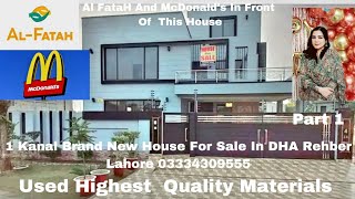 1 Kanal Splendid House For Sale In DHA REHBER Lahore 📞 03004414228(Part 1)