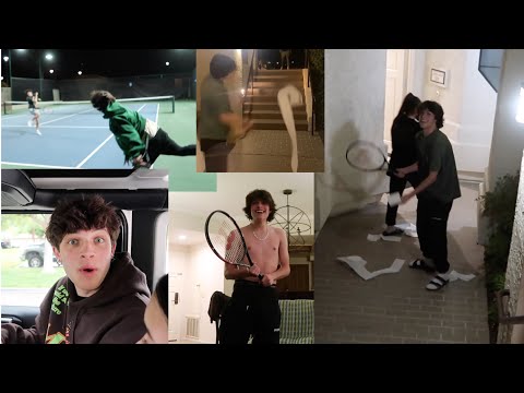 hitting random things with tennis rackets