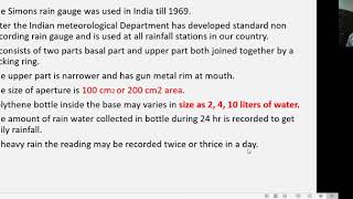 Measurement of Rainfall