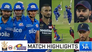 Royal challengers bangalore vs Mumbai indians Full Match Highlights,RCB VS MI FULL HIGHLIGHT