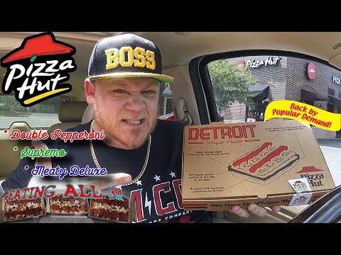 Pizza Hut ⭐️Detroit Style Deep Dish Pizzas⭐️ Food Review!!!