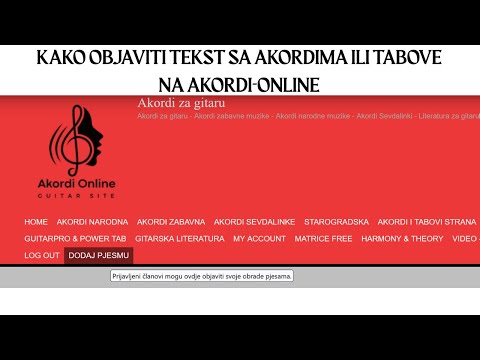 Dodaj novu pjesmu i podijeli svoje akorde