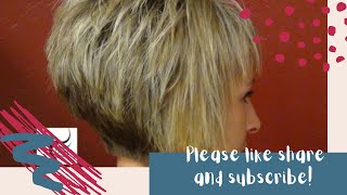 How To Do A Short Stacked Haircut with Straight Bangs Girl Hairstyle