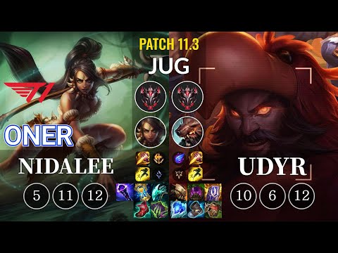 T1 Oner Nidalee vs Udyr Jungle - KR Patch 11.3