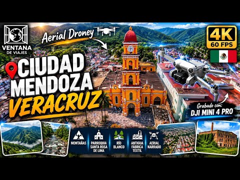 CIUDAD MENDOZA VERACRUZ DESDE EL AIRE 🚁 | Parroquia Santa Rosa, Centro y Antigua Fábrica Textil