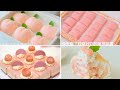 Asmr || peach cake cooking recipes || how to make a delicious, aesthetic and beautiful dessert
