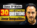 Class 11 Maths 30 Most Expected Questions Of Linear Inequalities Ushank Sir