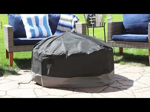 Ultimate Patio Round 2-Tone Outdoor Fire Pit Cover - Gray/Black Information