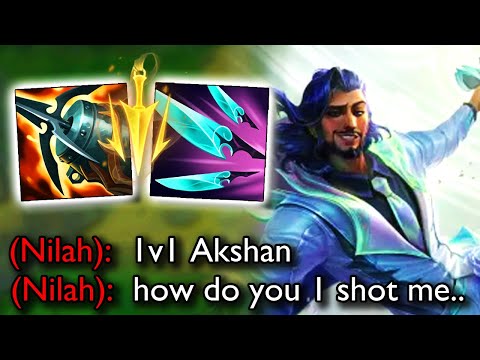 Akshan but I try a Korean Challenger Navori Build and it's absolutely broken (1v9 carry build)