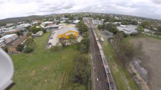 preview picture of video 'Commuter Train near Brisbane from DJi Phantom Drone'