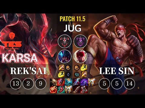 TES Karsa Rek'Sai vs Lee Sin Jungle - KR Patch 11.5