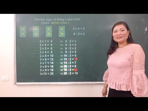 Bài giảng môn Toán 2: Bảng chia 2
