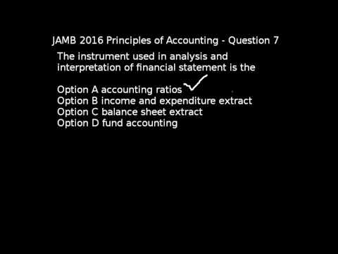 Q7 - JAMB Accounting 2016 Past Questions and Answers