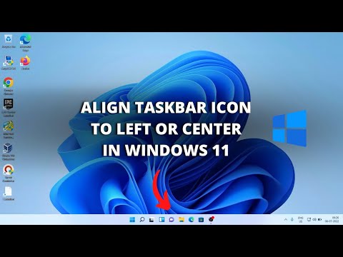How to align taskbar icon to left or center in windows 11 | How to move ...