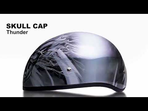 DOT Approved Daytona Helmet - Skull Cap Graphics for Men & Women, Scooters & Choppers - W/ Thunder DOT Approved D...