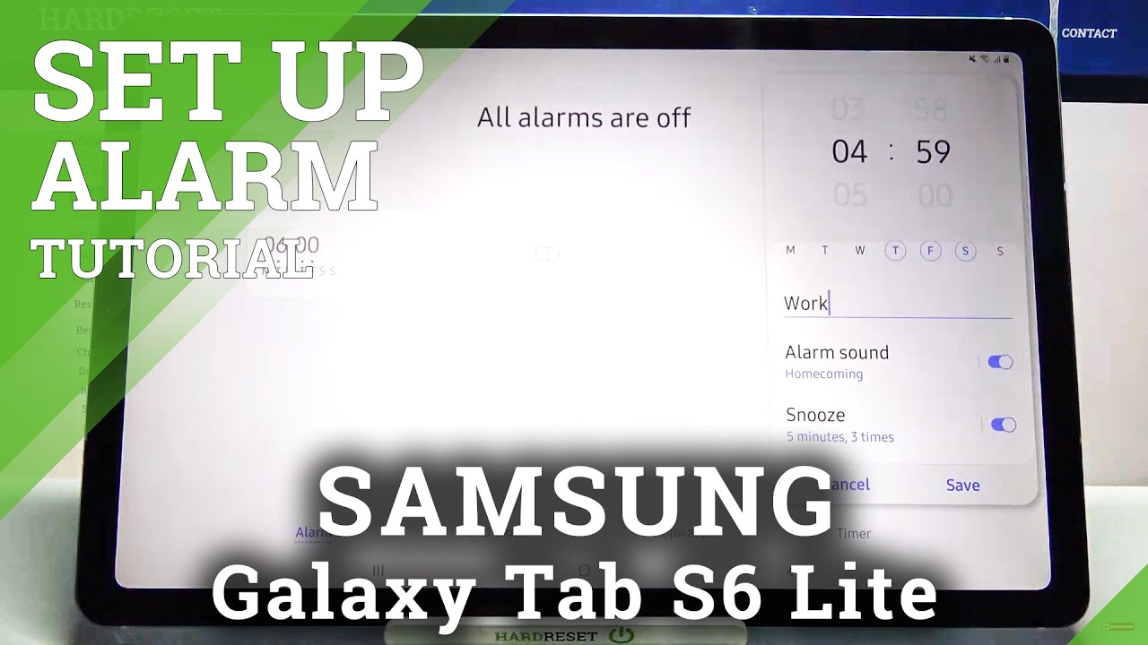 How to Set Up Alarm Clock on SAMSUNG Galaxy Tab S6 Lite – Alarm Clock Settings