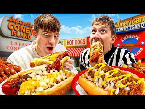 Two Brits try Coney Island Hot Dogs!